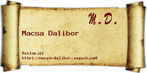 Macsa Dalibor névjegykártya